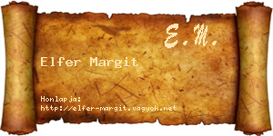 Elfer Margit névjegykártya